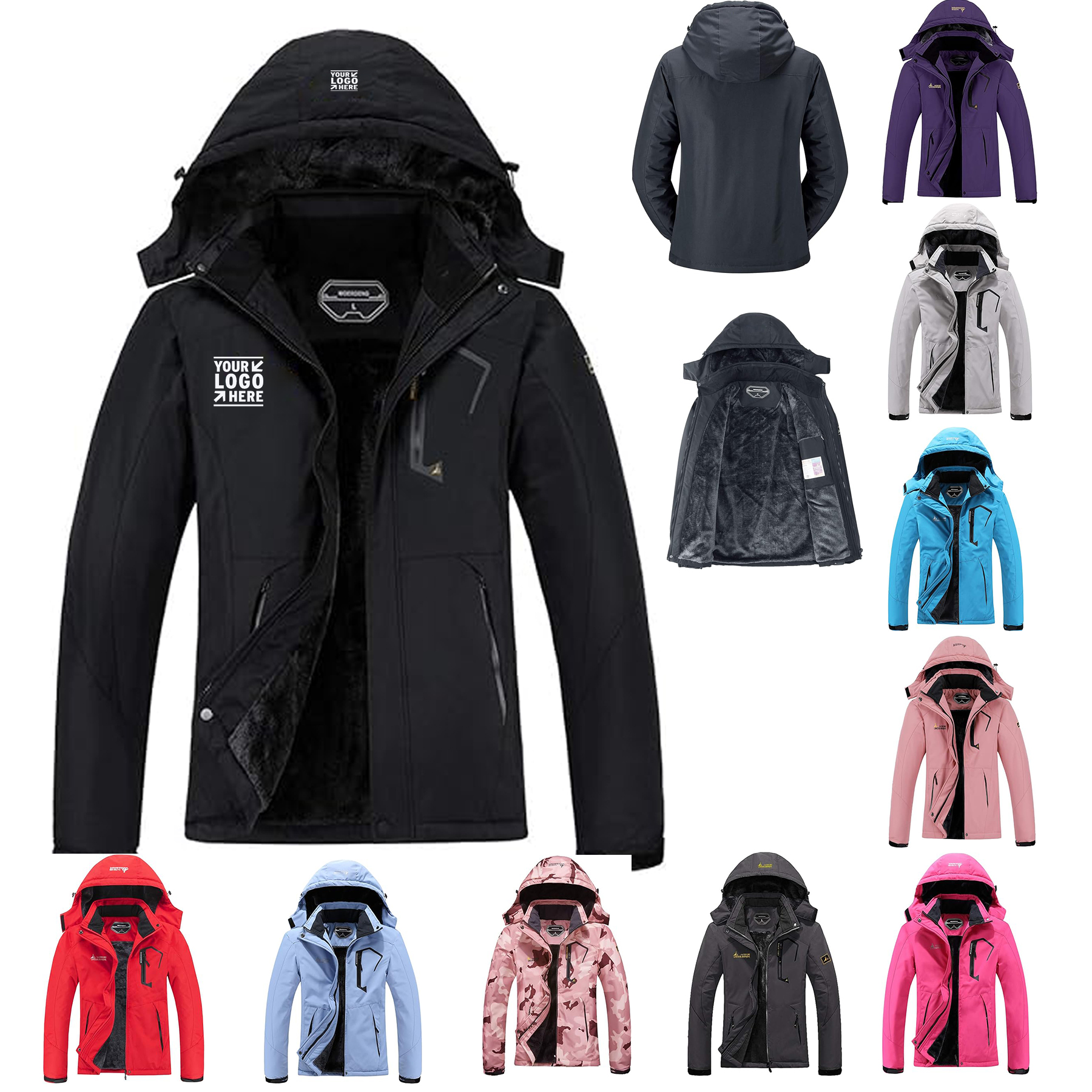 Women's Waterproof Ski Warm Winter Snow Coat Mountain Windbreaker Hooded Raincoat Jacket
 2