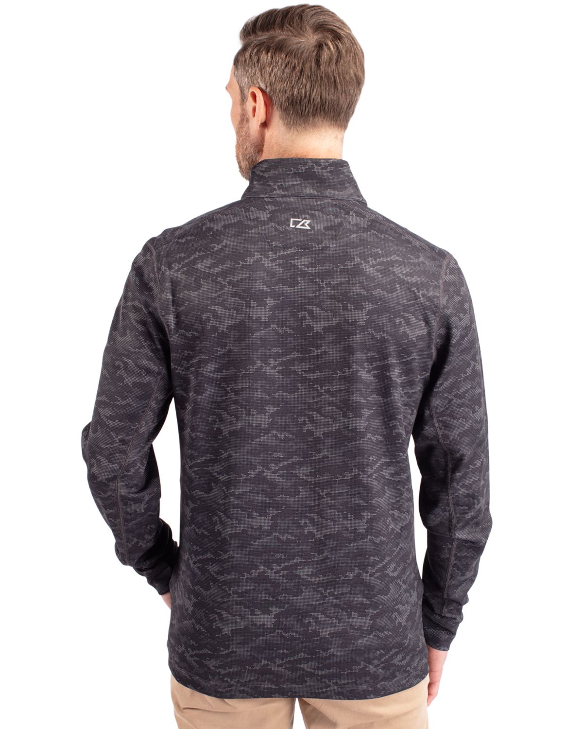 Traverse Stretch Eco Camo Print Quarter Zip Mens Pullover