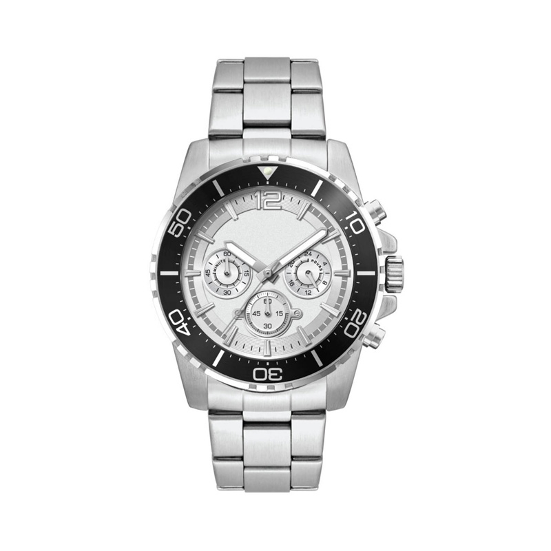 44MM, SILVER METAL CASE, BK BEZEL, CHRONO MVT 2