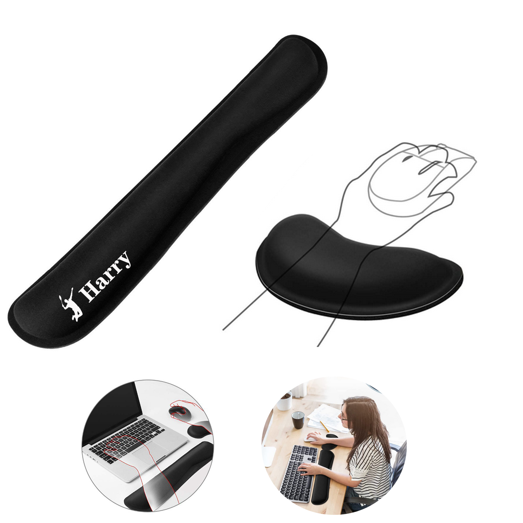 Memory Foam Set Keyboard Wrist Rest Pad 2