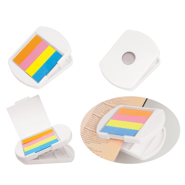 Memo holder clip with magnet and self adhesive flags 2