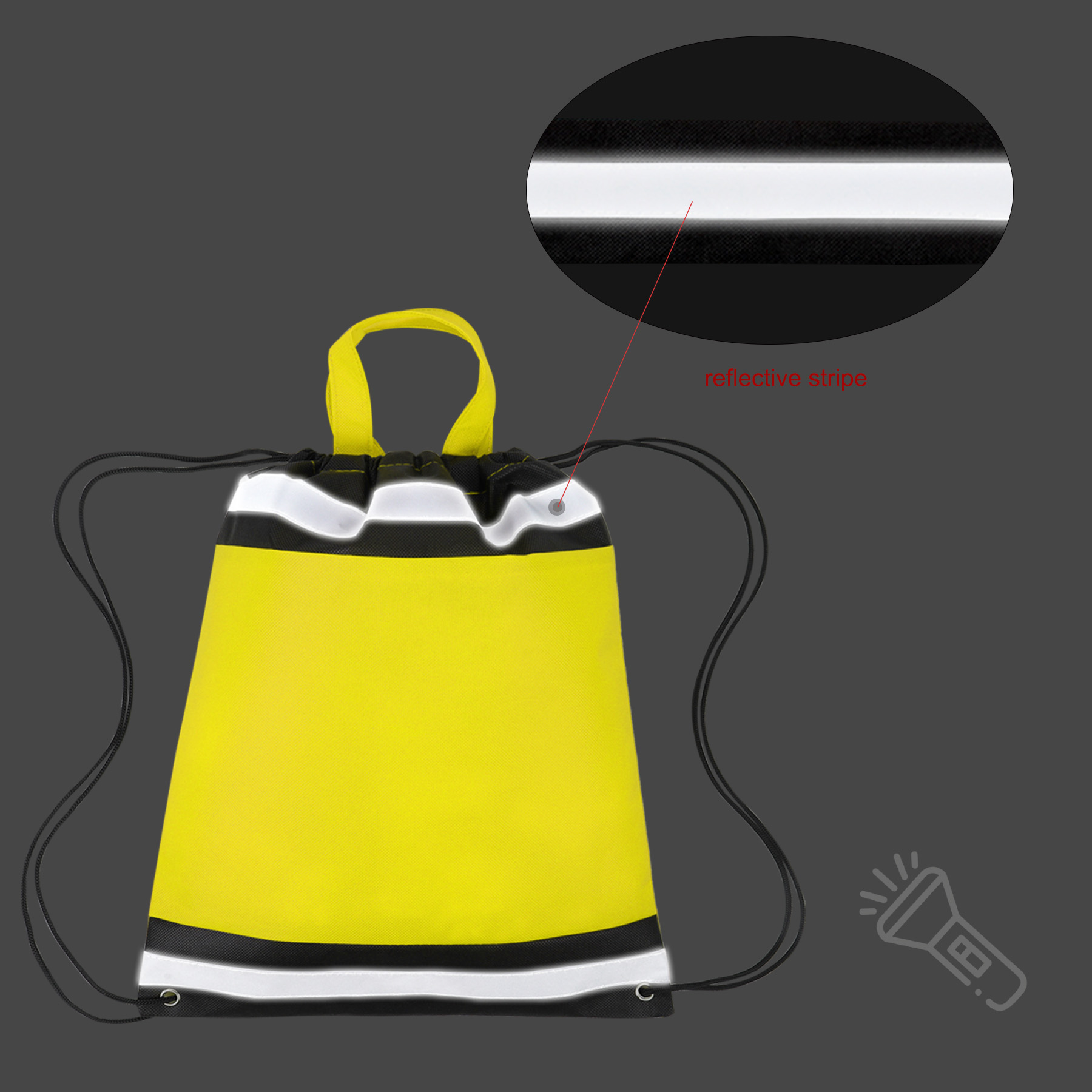 Reflective Non-Woven Drawstring Backpack 15