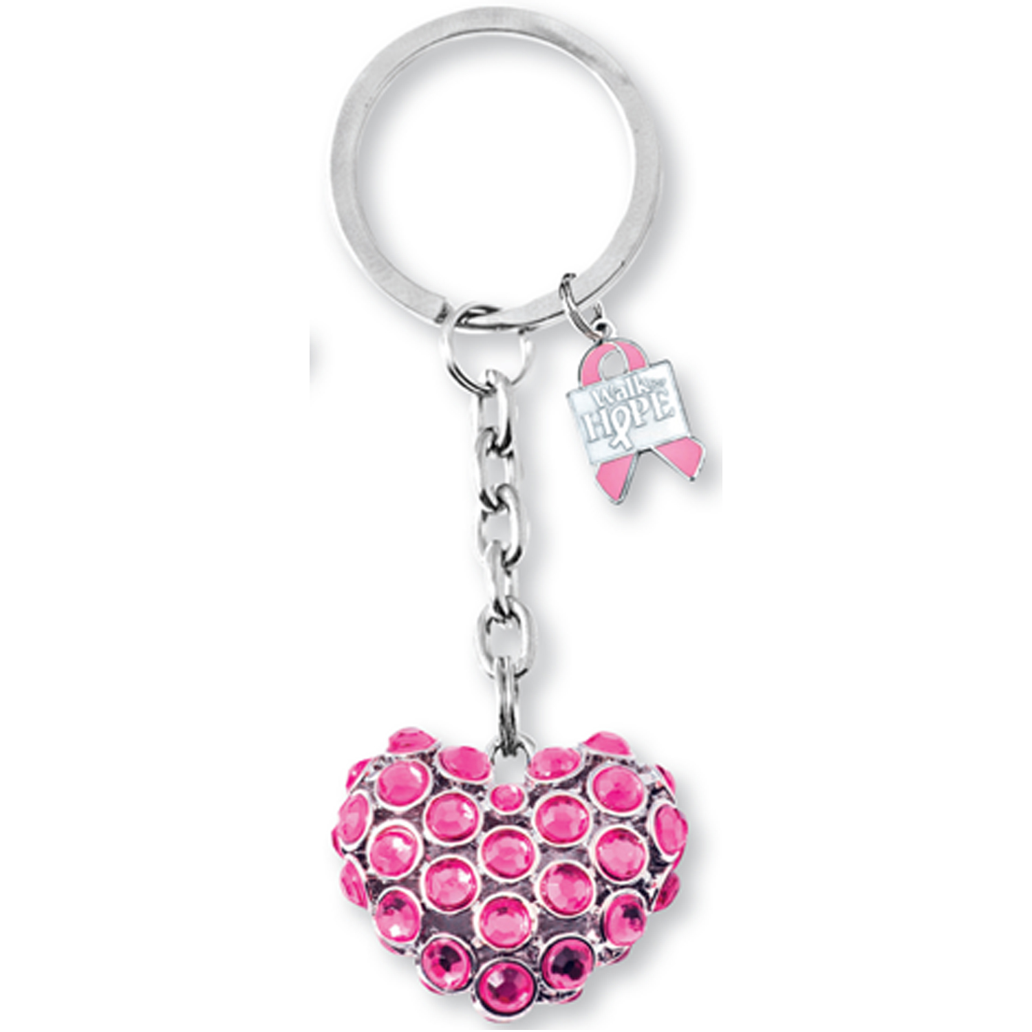 3-D Bling Key Tag - Heart 1