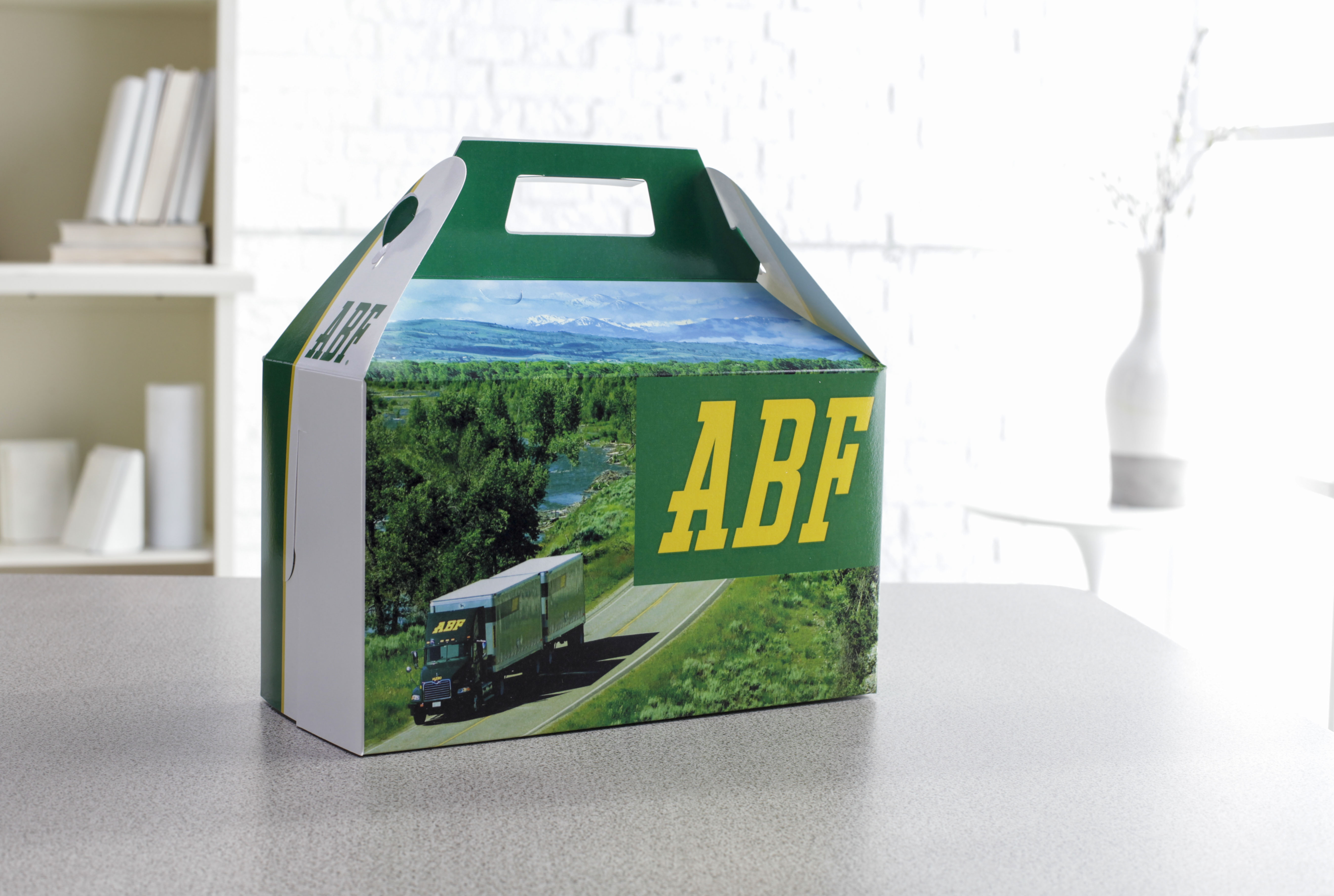 DONUT BOX ~ Custom Full Color Gable Style Box w/ Handle And Business Card Slot 5