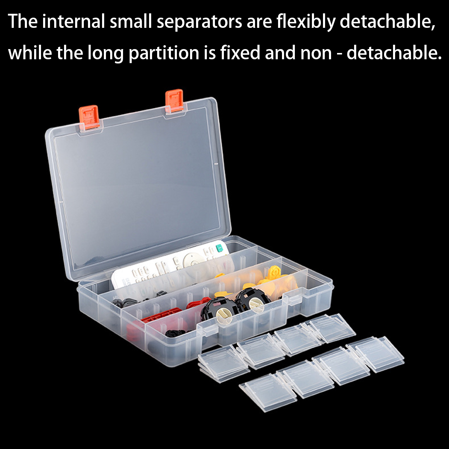 Transparent Plastic Storage Organizer w/ Removable Dividers 6