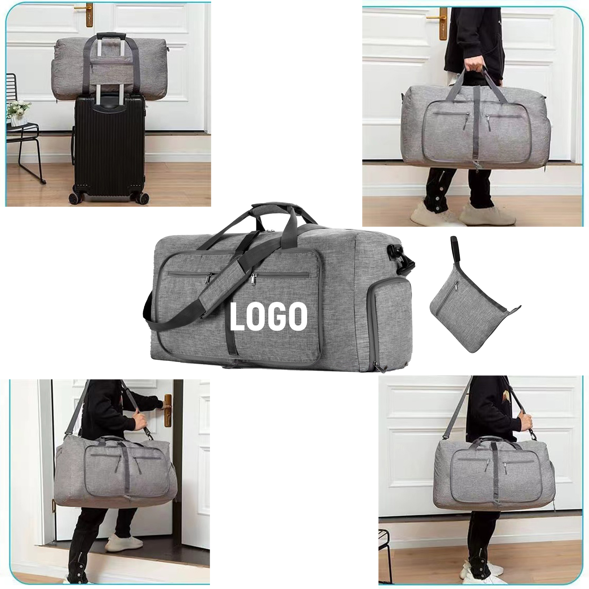 Foldable Duffel Bag With Shoes Compartment 3