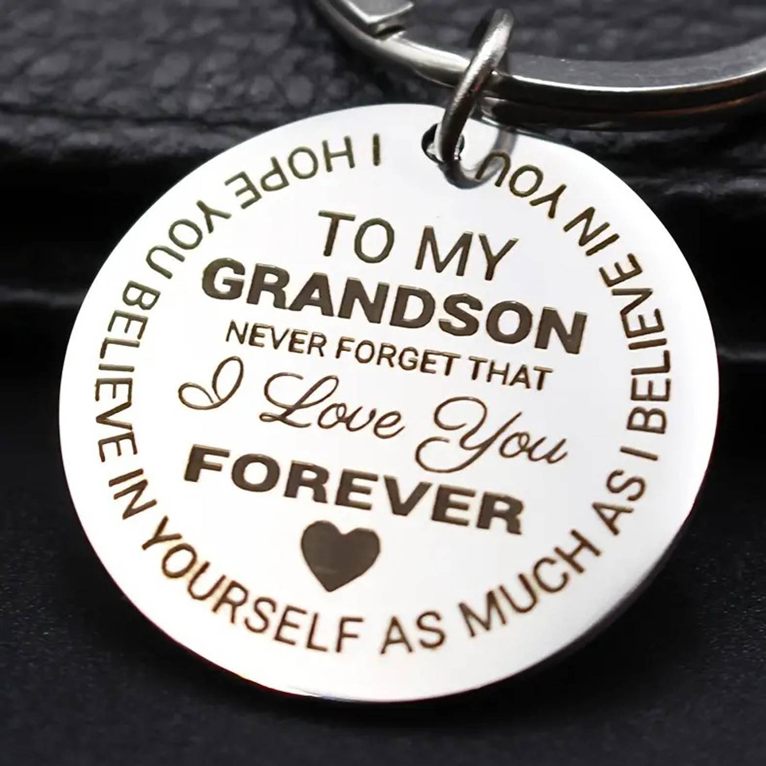 Family Fun Gift Personalized Round Stainless Steel Keychain 4