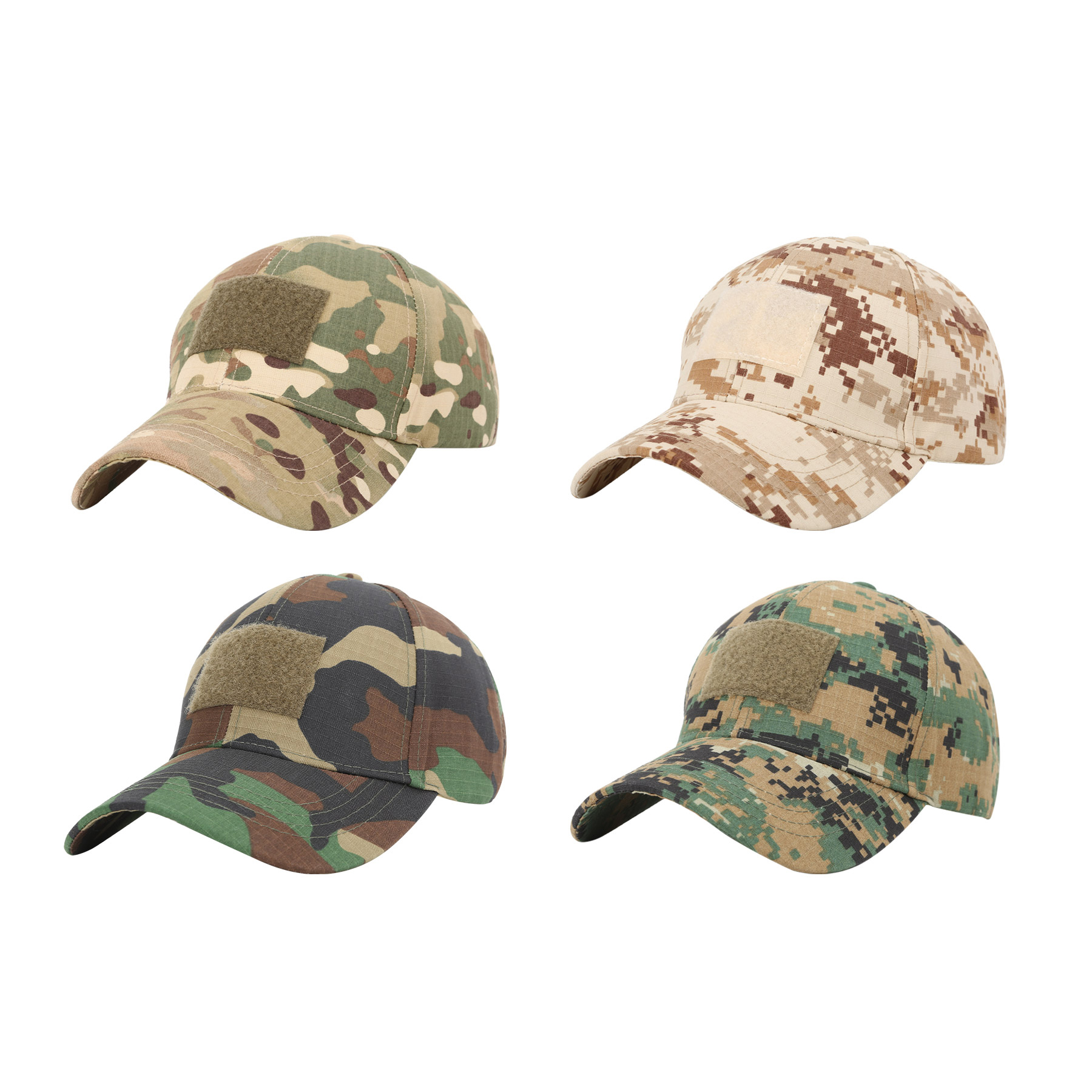 Camo Baseball Cap With Removable Tactical Patch 3