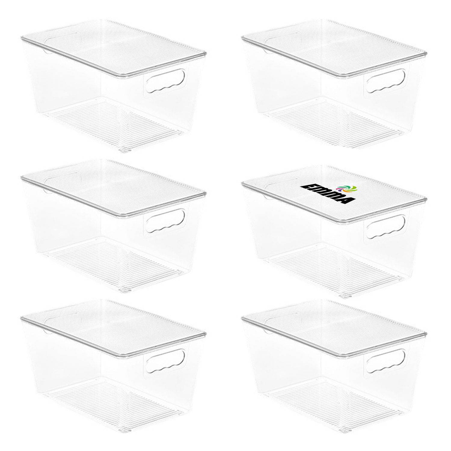 6-pack Clear Stackable Organizers and Storage Bins w/ Lids 1