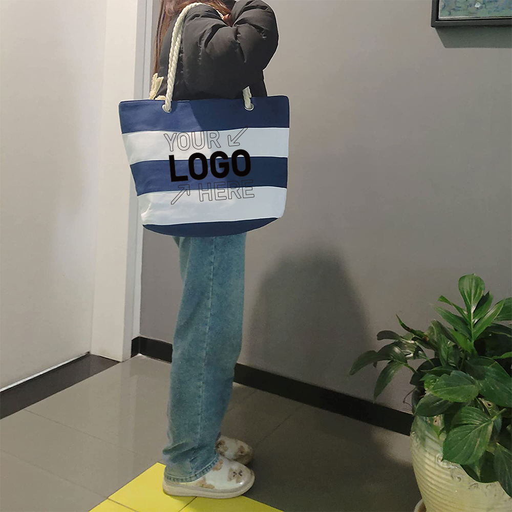 Handle Handbag Tote Beach Bag, custom tote bag with logo imprint 6