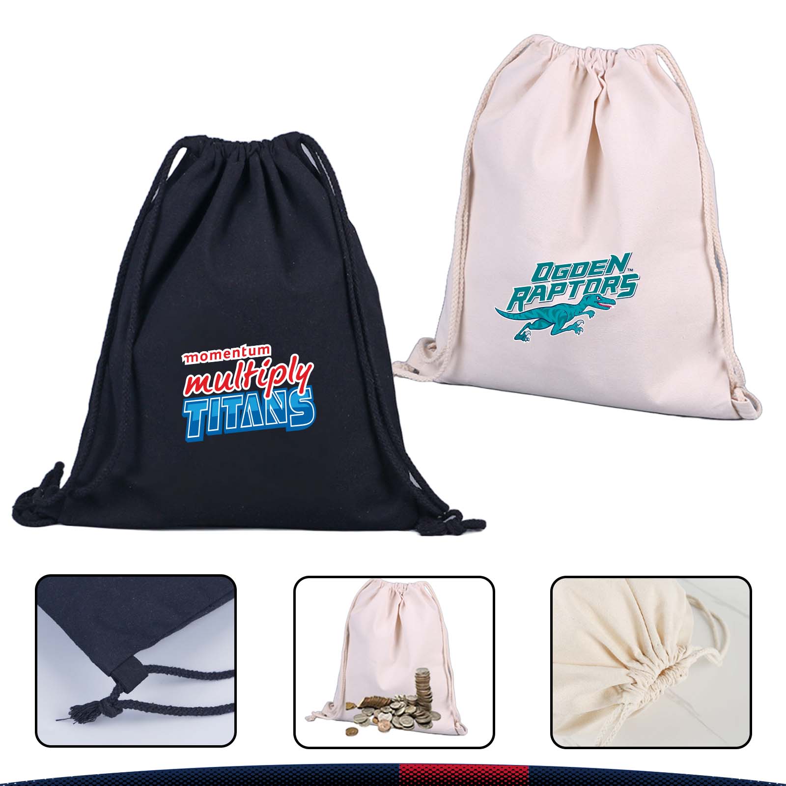 Canvas Drawstring Coin Bag 1