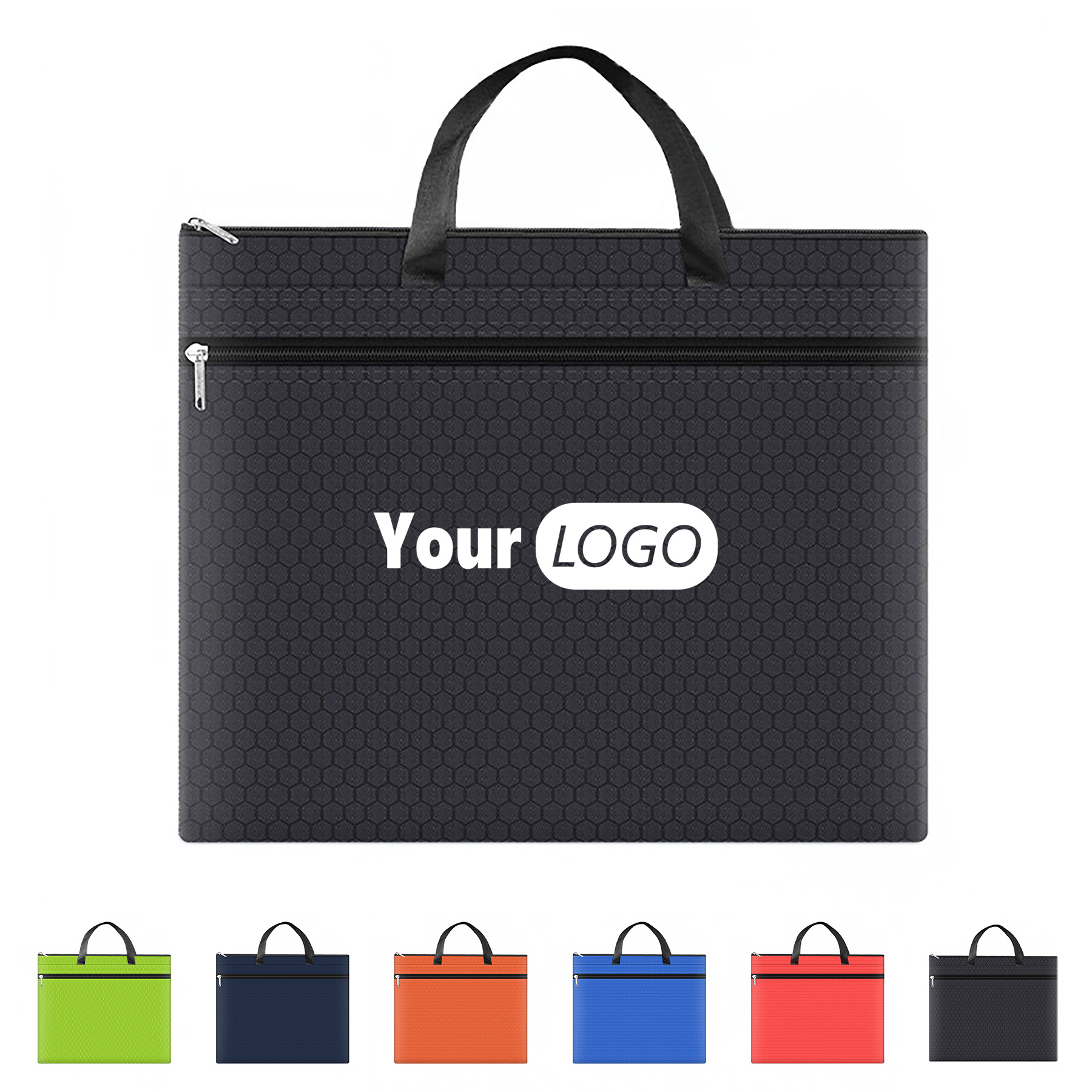 PVC Waterproof Football Pattern Zipper Briefcase 2
