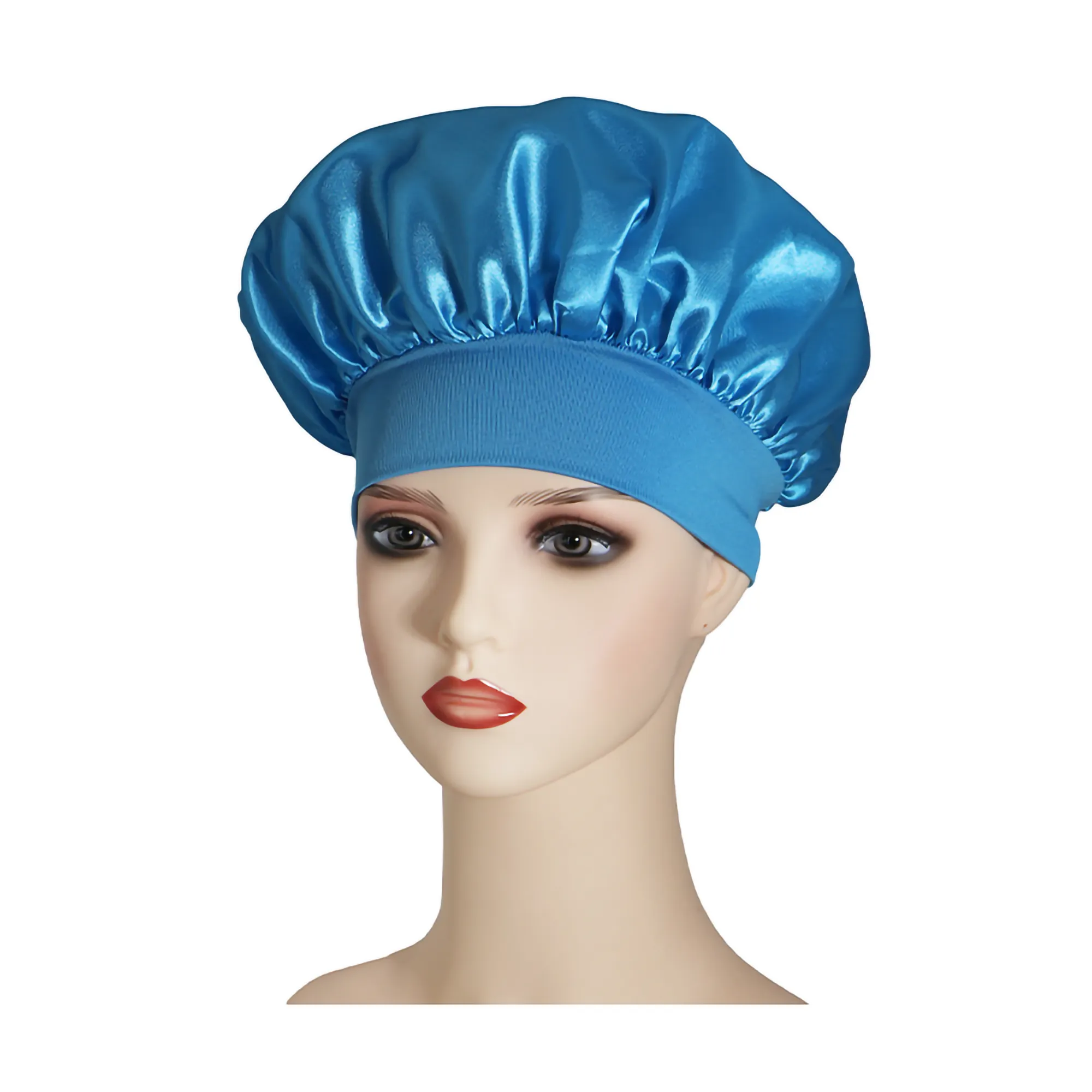 Satin Silk Bonnet Elastic Wide Band Sleeping Cap 5