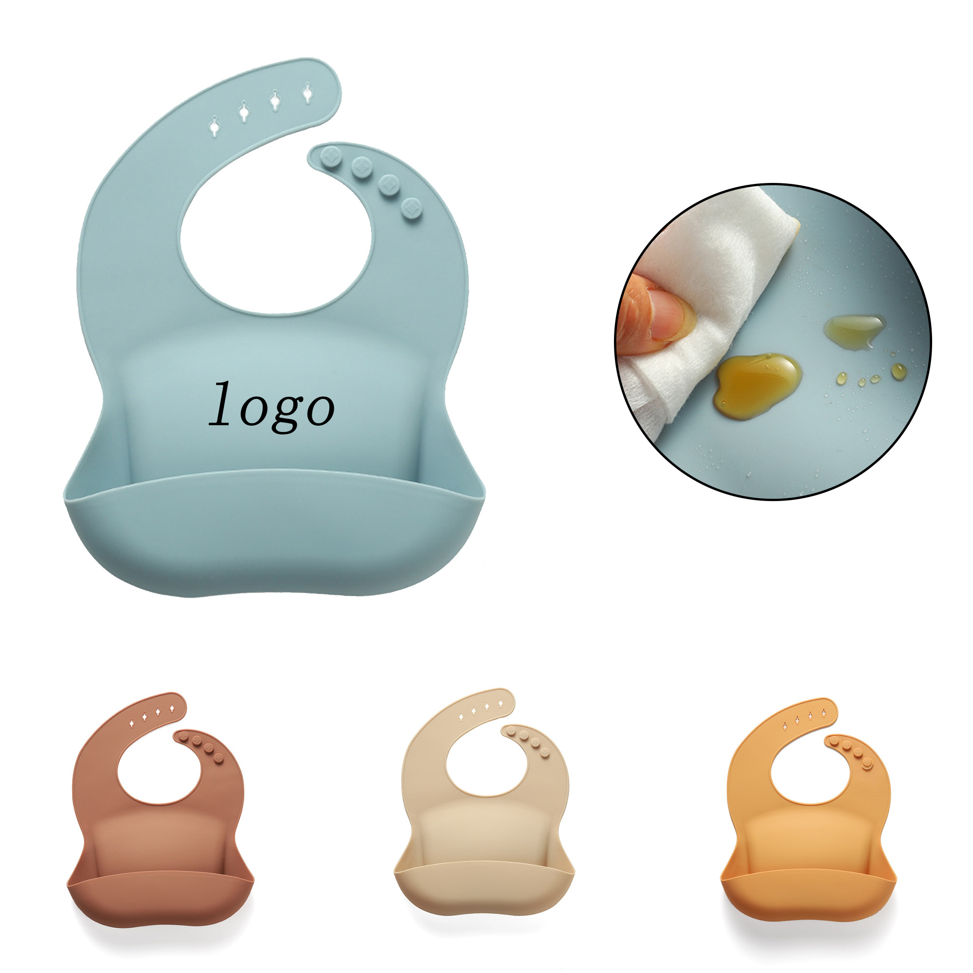 Waterproof And Leak-Proof Silicone Bib For Infants 3