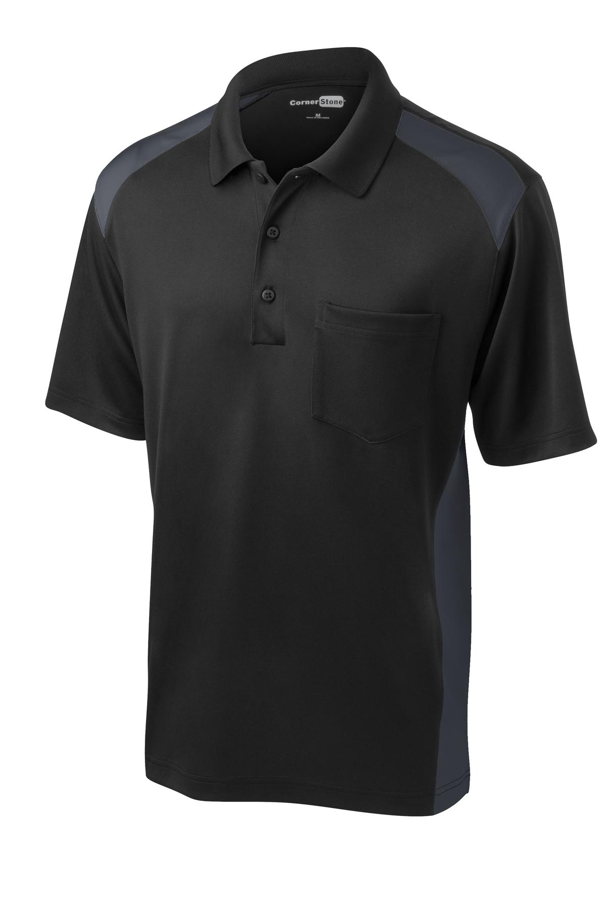 CornerStone Select Snag-Proof Two Way Colorblock Pocket Polo. CS416 22