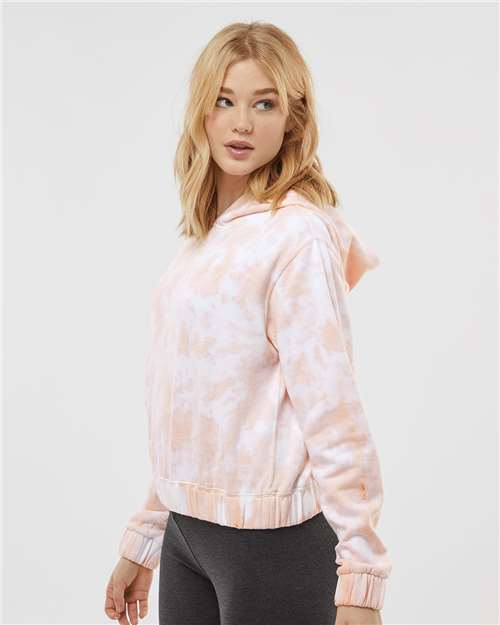 Women's Sueded Fleece Tie-Dyed Crop Hooded Sweatshirt - W23718 26