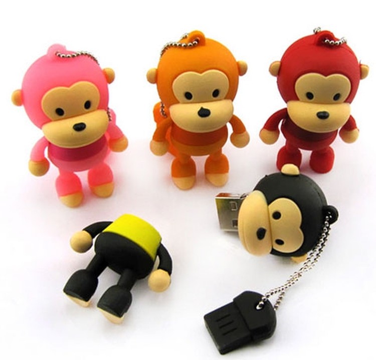 Soft PVC Mini Animal Monkey 4GB USB Flash Drive Memory U Disk 2