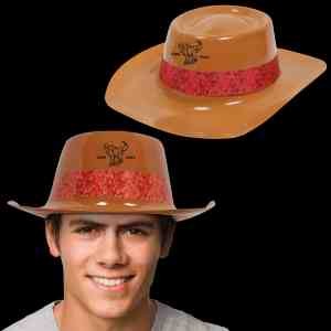 Brown Plastic Cowboy Hat