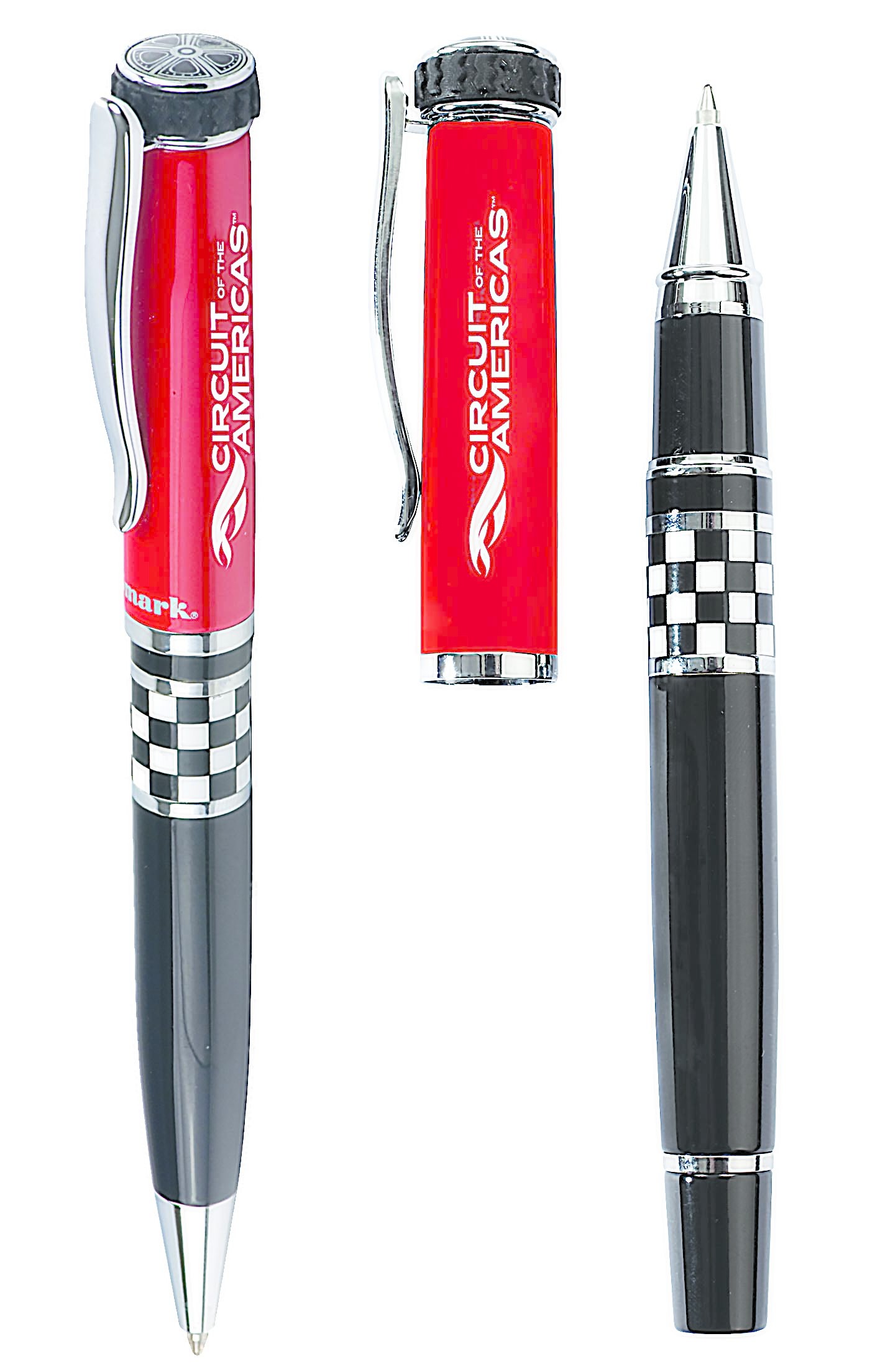 Itread Checkered Flag Wheeltop Ballpoint & Rollerball Pen Set 2
