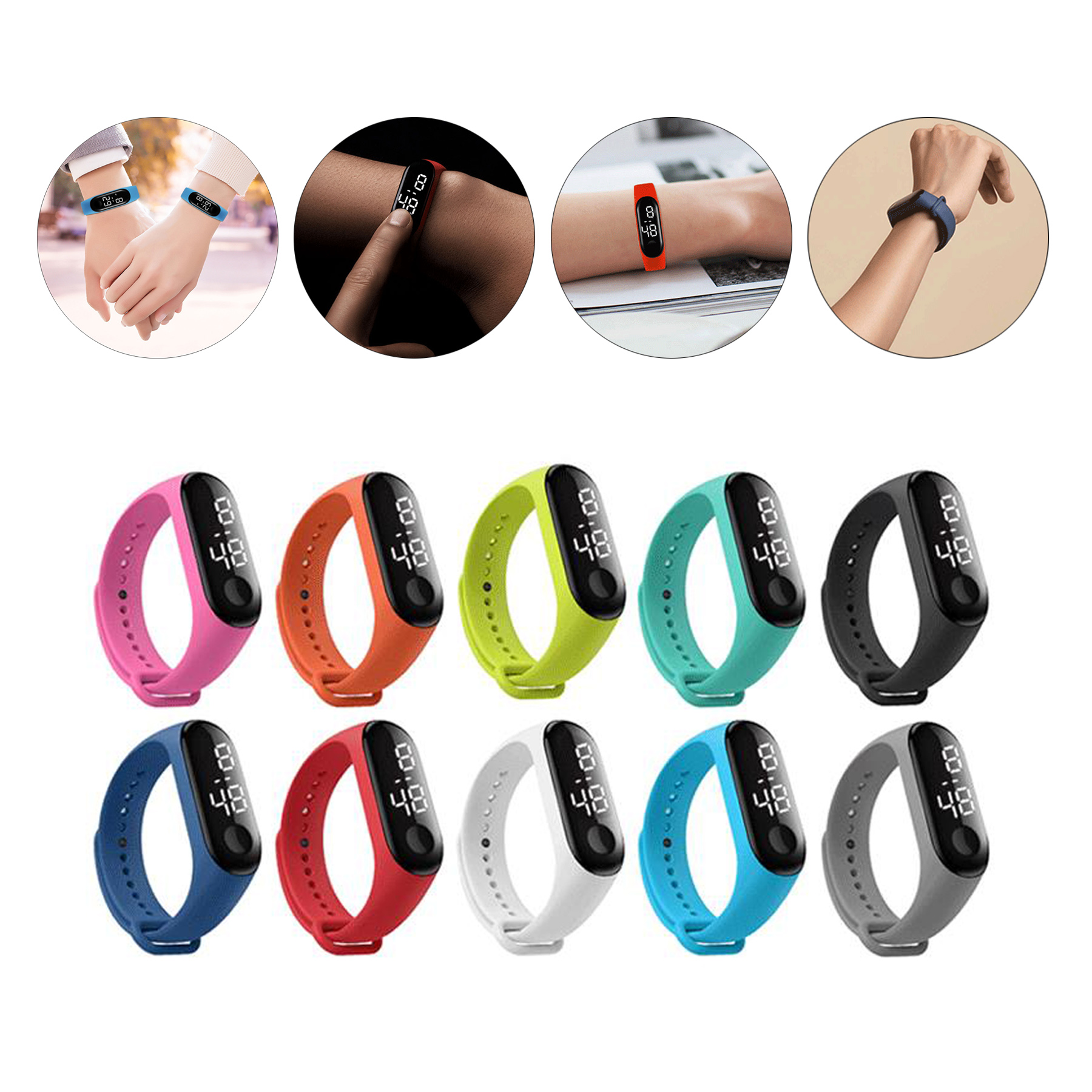 Waterproof LED Smart Touch Screen Digital Watch 2