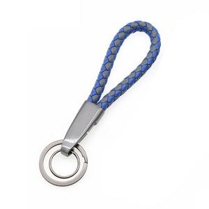 Woven PU Leather Keychain With Long Buckle 5