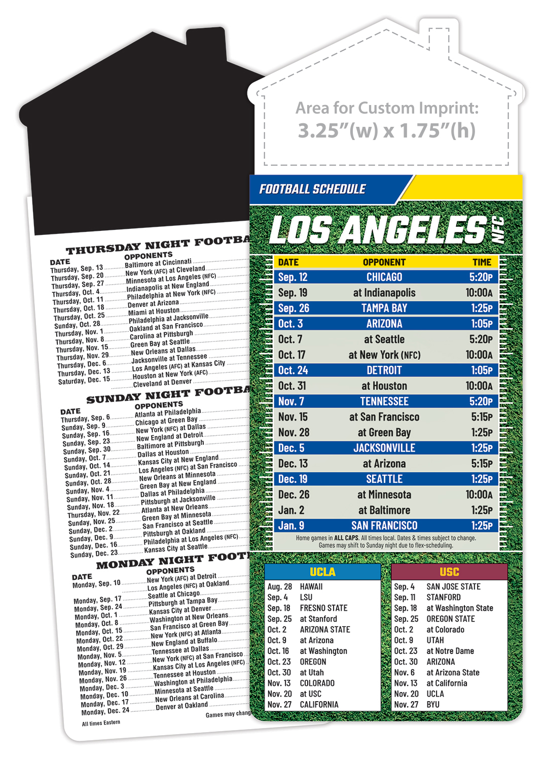 Magna-Card House Shape Magnet Football Schedules (3.5x9)