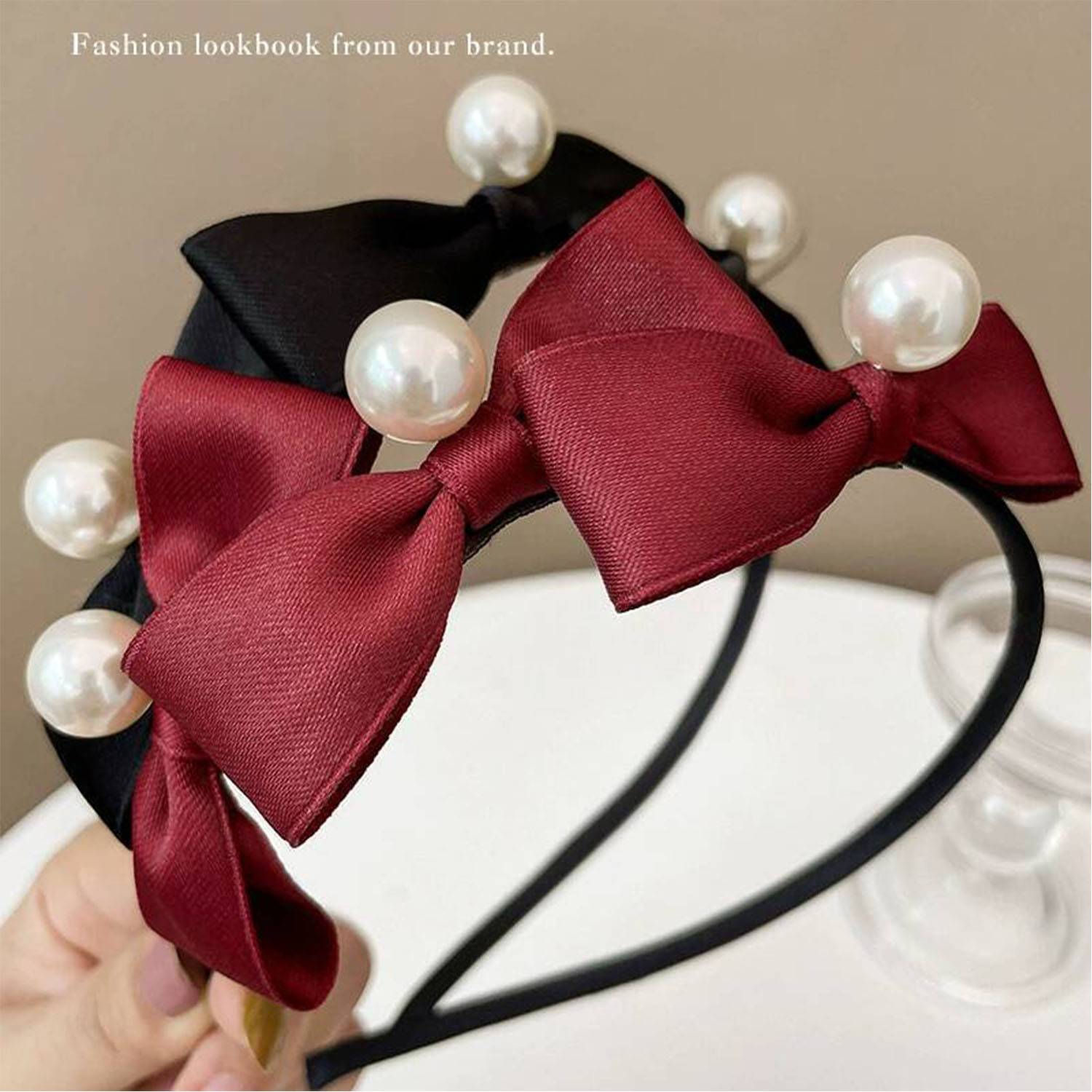 Simple Retro Black Bow Headband 6