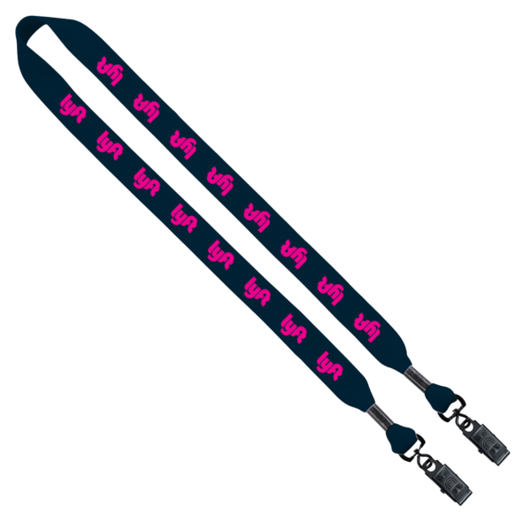 3/4" Cotton Double Bulldog Clip Lanyard 15