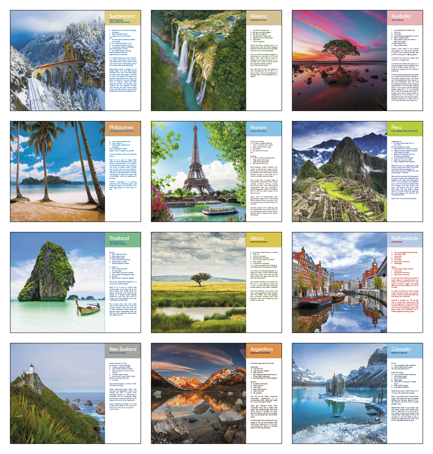 Triumph® Calendars World Scenes with Recipe Calendar 8