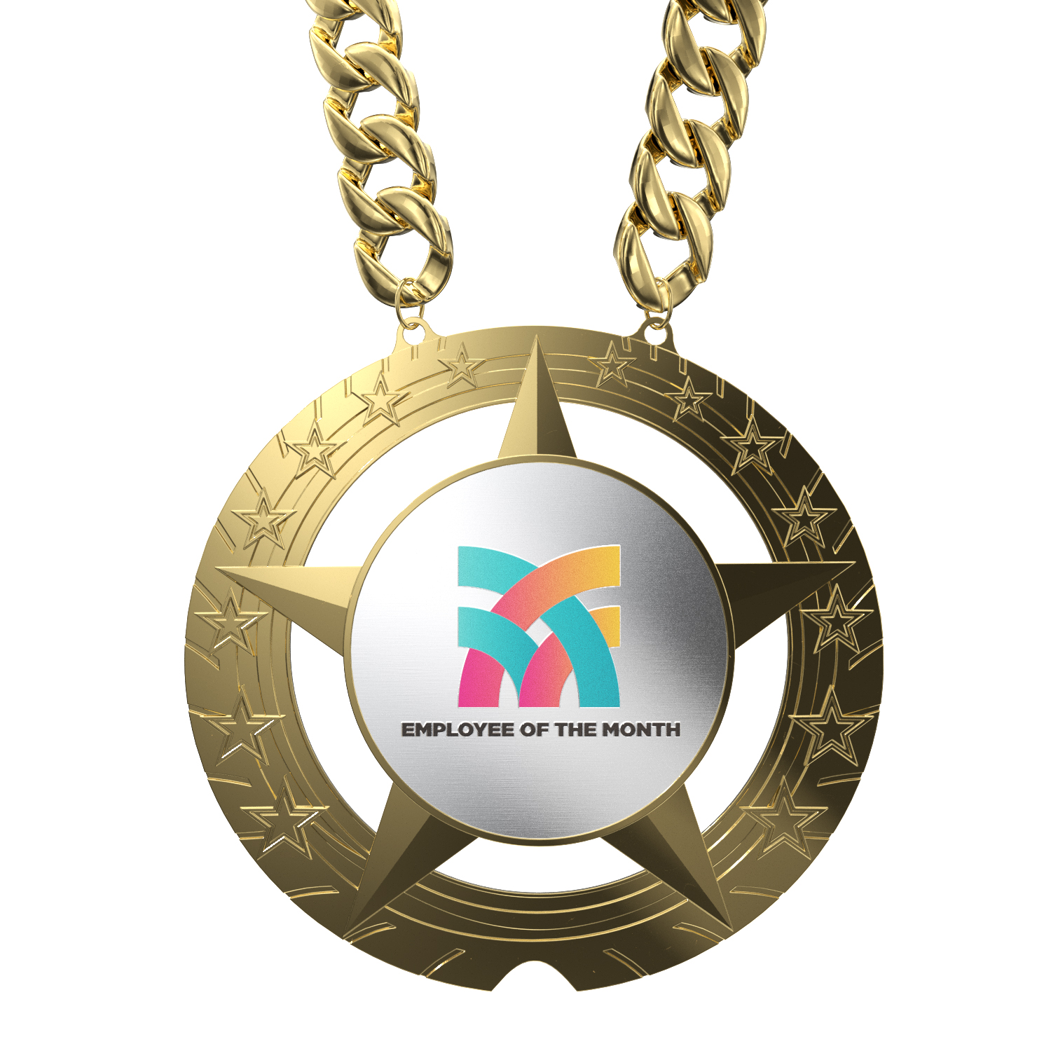 Express Vibraprint® Super Star Champ Chain Medal w/ Plastic Chain 7