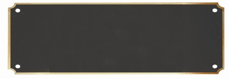 3" x 7" Blank Laserable Header Plate with Gold Border 2