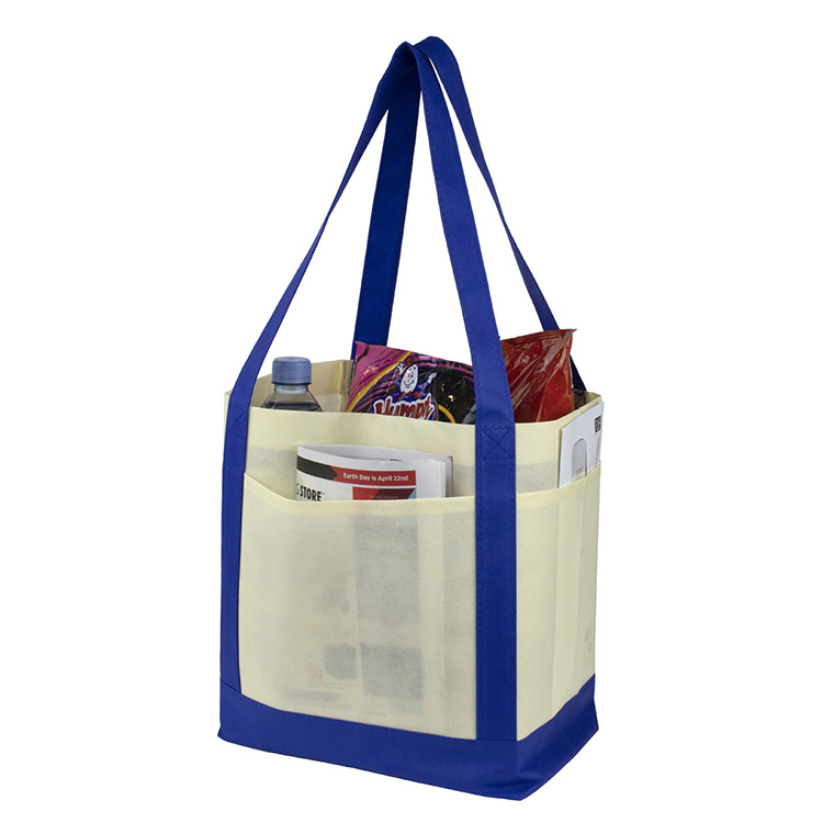 18"W x 12"H x 7" Gusset - "THE CRUISER" Faux Canvas 3-Pocket Value Tote 13