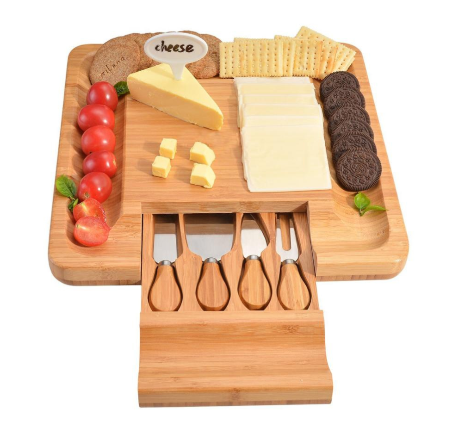 Bamboo and Slate Cheese Board Set 4