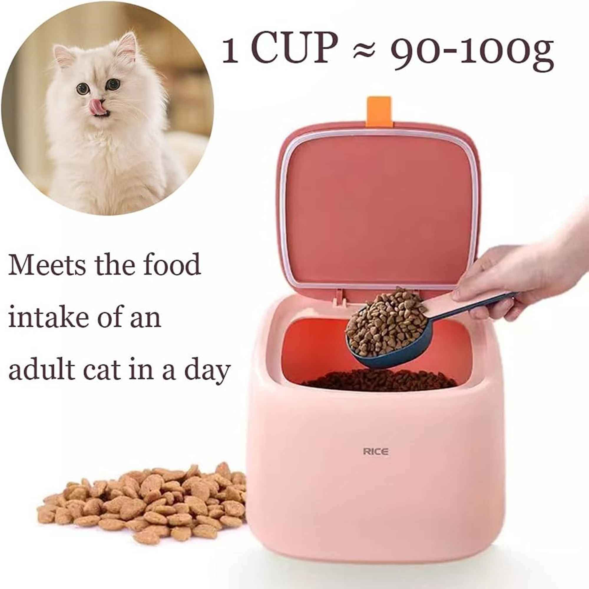 Small Silicone Pet Food Scoop With Bag Sealing Clip 3