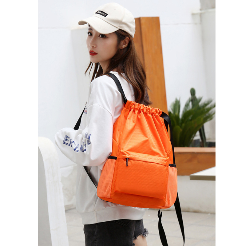 Waterproof Large Sports Drawstring Backpack w/Adjustable Shoulder Strap 30