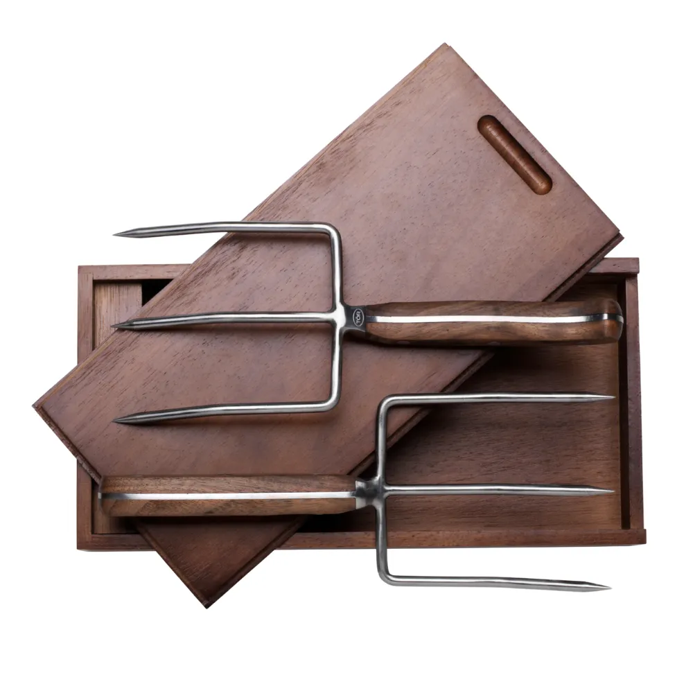 Turkey Lifter Forks in Rosewood Gift Box 7