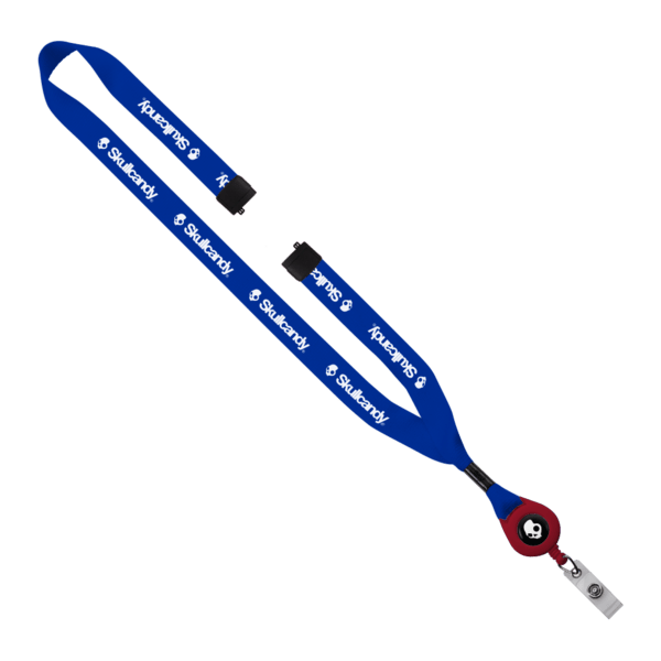 3/4" Polyester Lanyard with Metal Crimp & Retractable Badge Reel 299