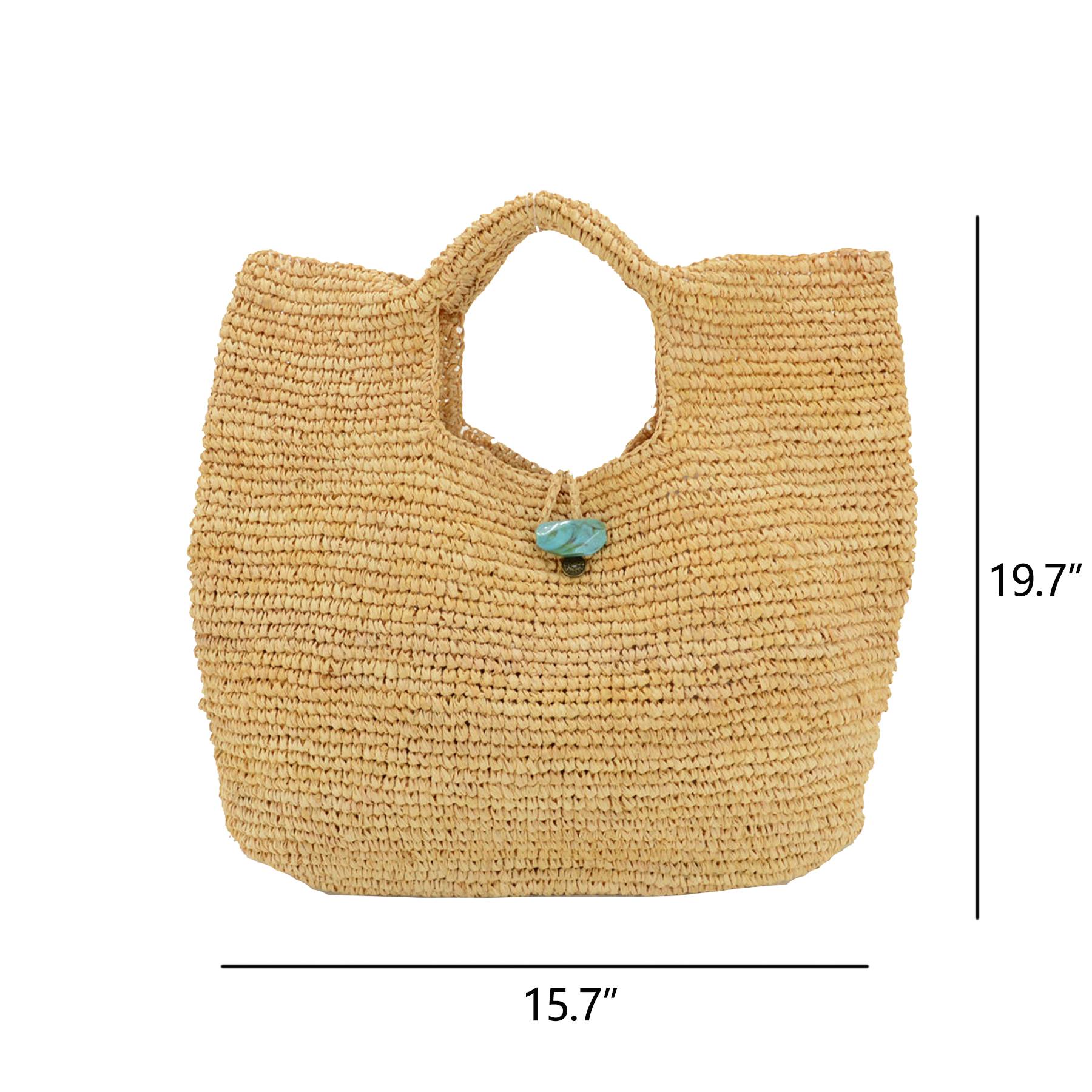 Straw Woven Beach Tote Bag, custom tote bag with logo imprint 1
