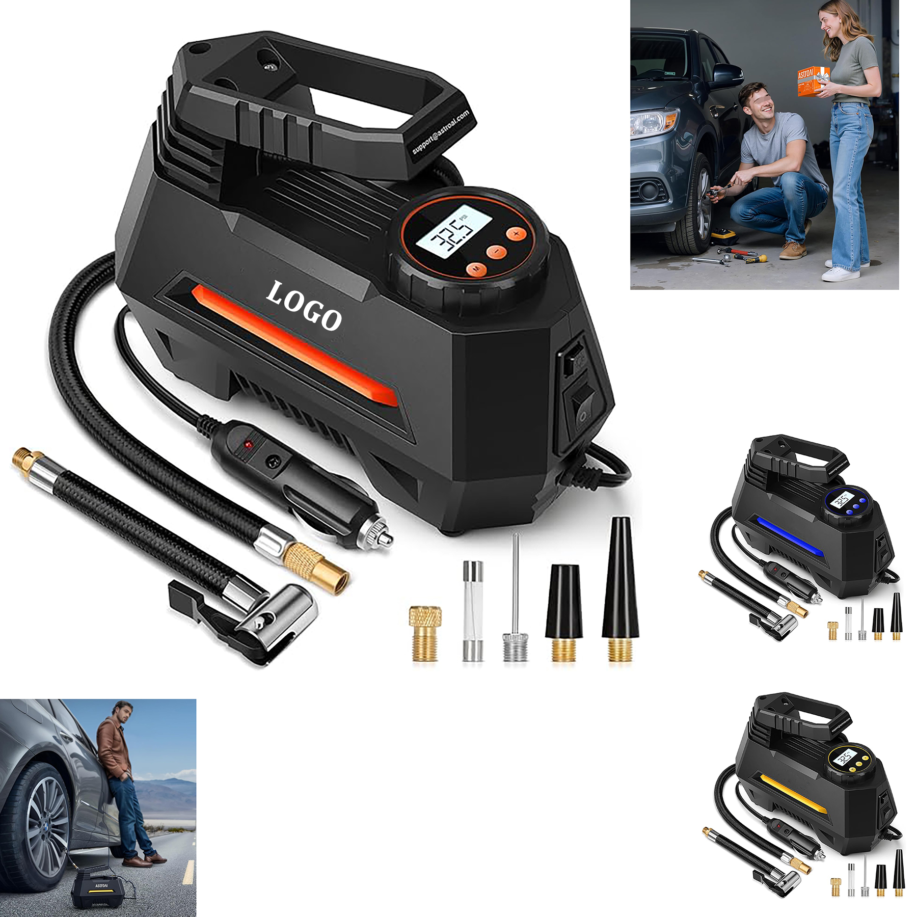 Portable Tire Inflation Air Compressor with LED Light 3