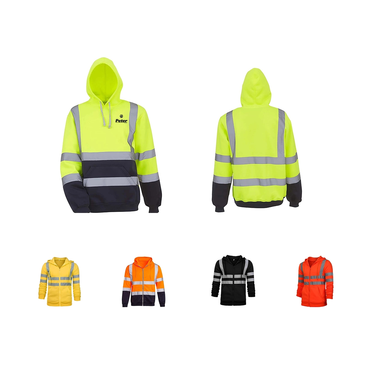 Men'S Reflective Hooded Sweatshirt, custom hoodie or sweatshirt with logo imprint 2