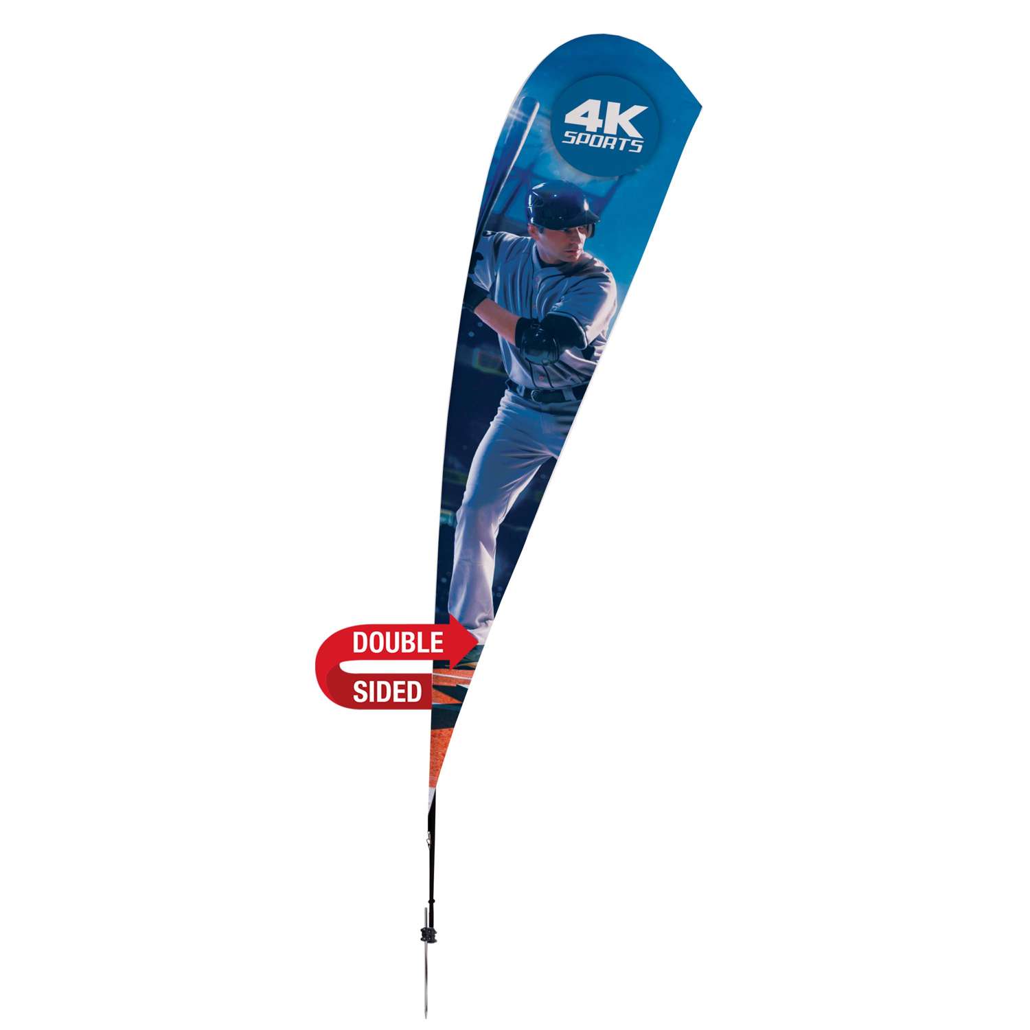 15' Streamline Teardrop Sail Sign Kit (Double-Sided with Ground Spike)