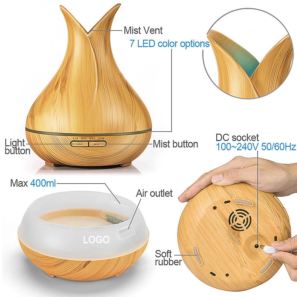 400 ml Essential Oil Aromatherapy Diffuser 7