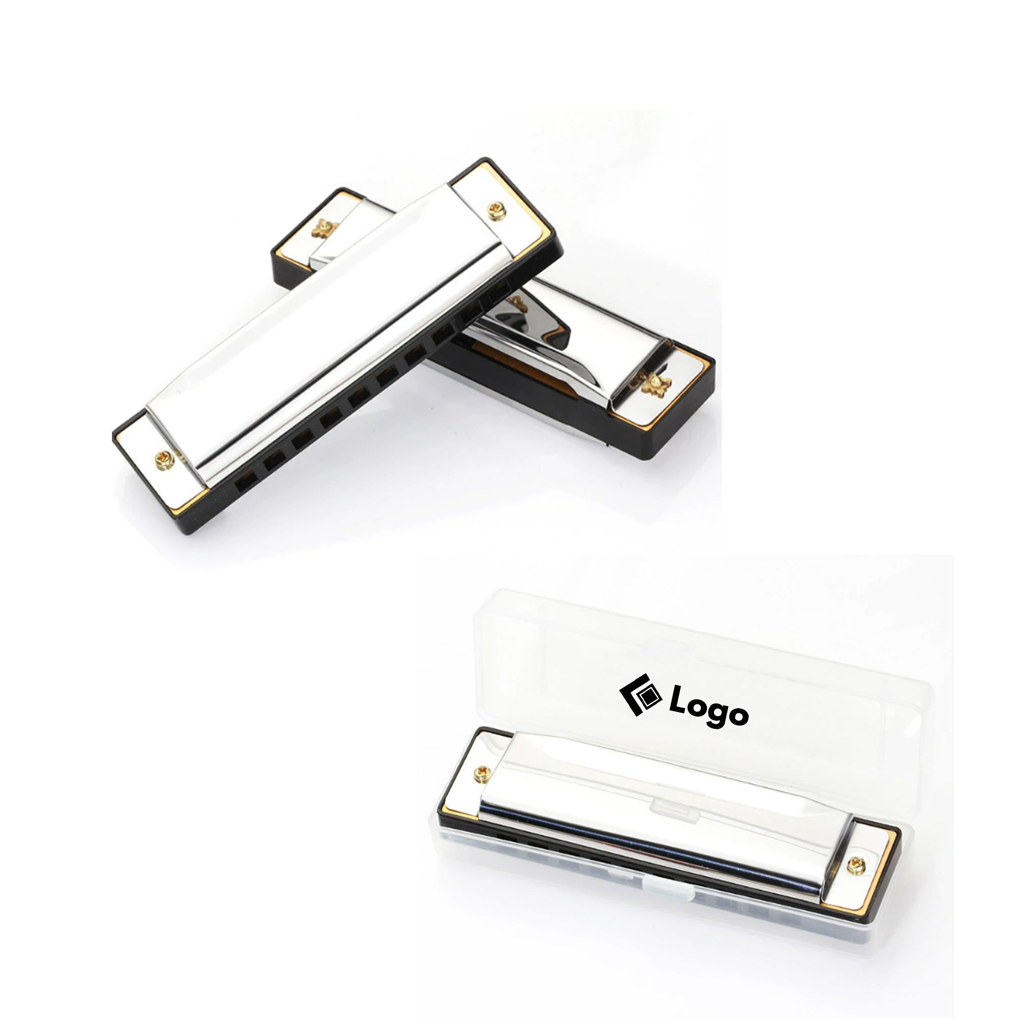 10 Holes Harmonica With Case 2