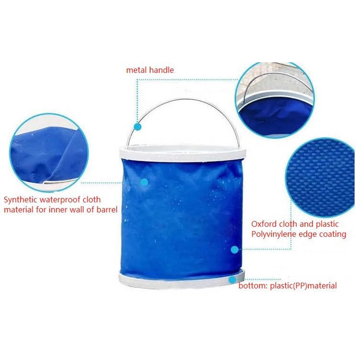 11L Large Portable Folding Water Bucket with Handle 5
