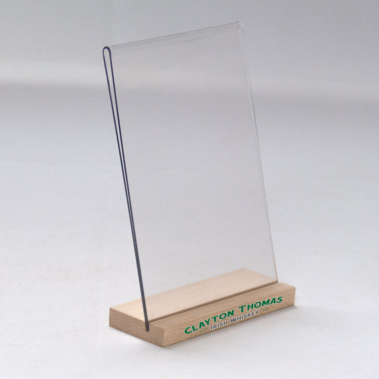 Slant Back Table Tent with Wood Base 5w x 7h