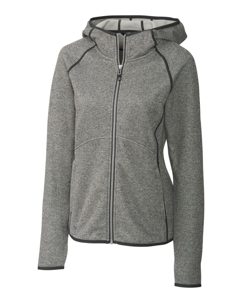 Cutter & Buck Mainsail Sweater-Knit Womens Full Zip Hooded Jacket 41