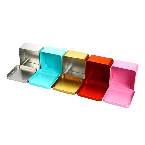 Square Tinplate Storage Box - Durable Metal Container 3
