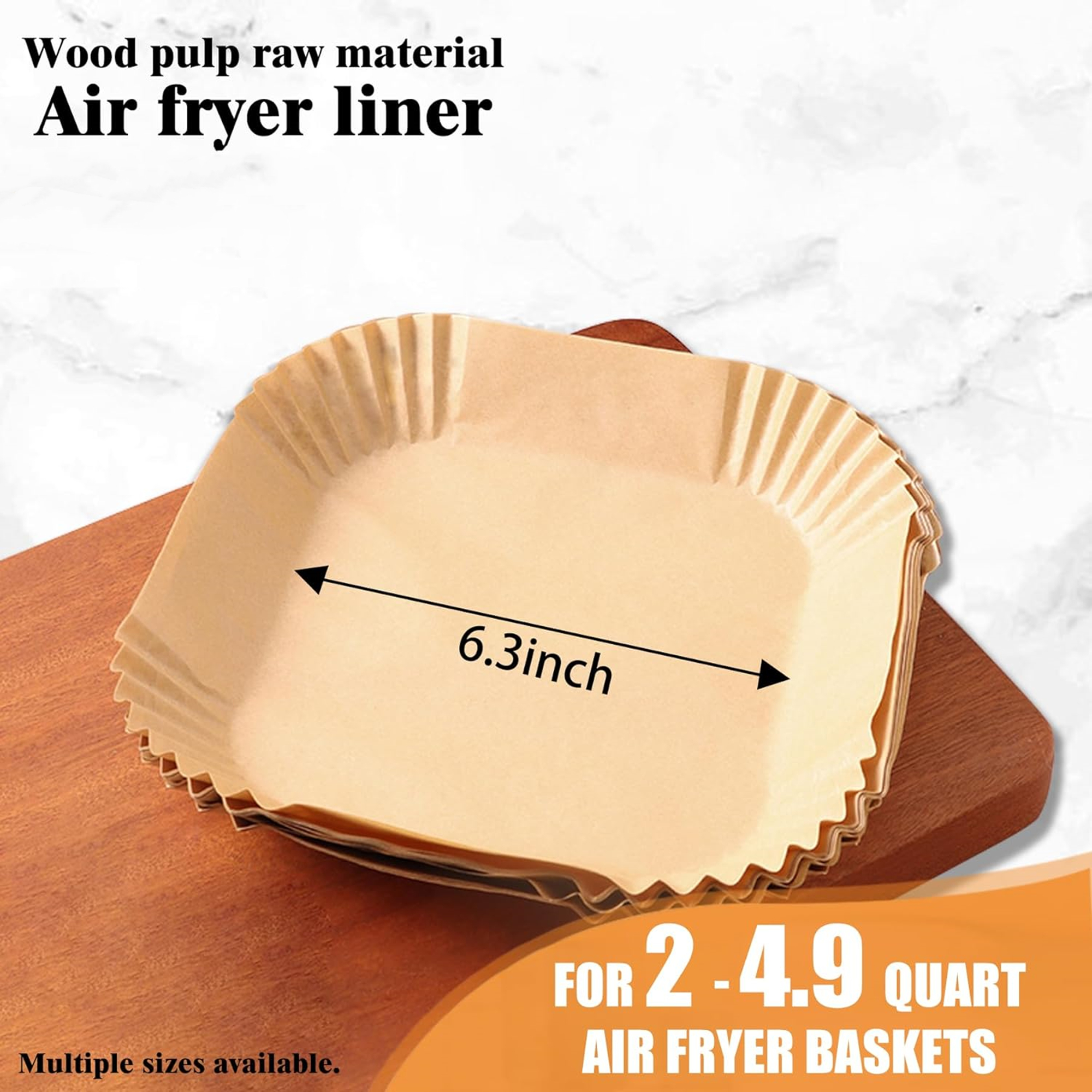 100 Pcs 6.3 Inch Air Fryer Paper Liners 4