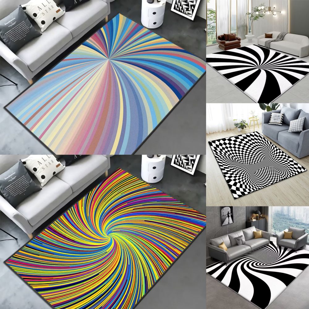 Optical Illusion Carpet 3D Vortex Throw Rug 3