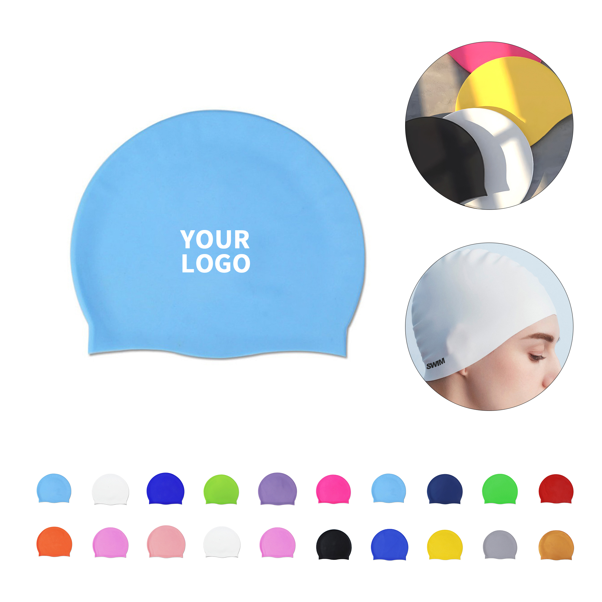 Silicone Swim Cap High Resilience 8.6" x 7.5" 19